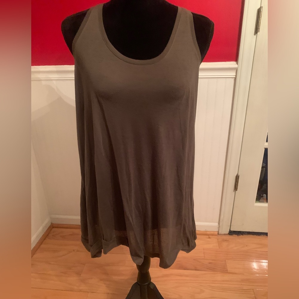 New H&M olive long tank top size L